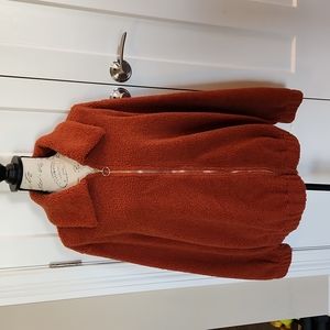 SHEIN orange fleece zip up